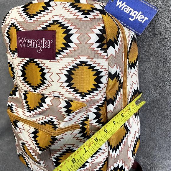 Wrangler Aztec Print Tan Yellow Backpack NWT Back to School Boho - Picture 8 of 8
